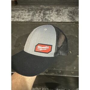 MILWAUKEE Tools Hat Mesh Back Adjustable Grey/Black/Red Snapback Milwaukee Logo